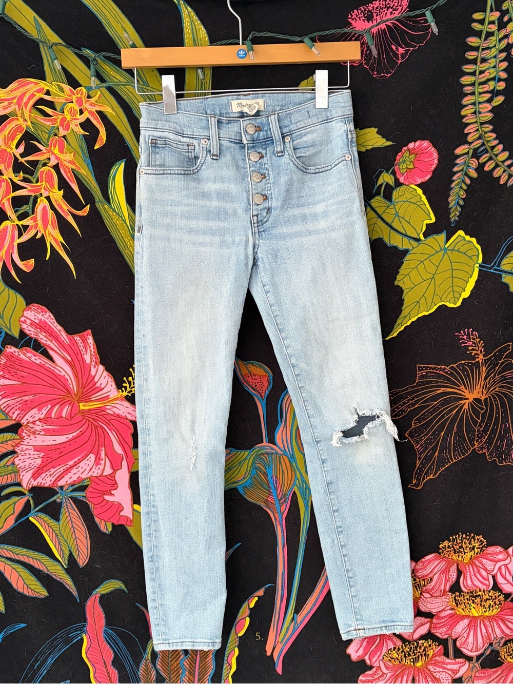 Madewell Light Wash High-Rise Button-Fly Skinny Jeans - 25